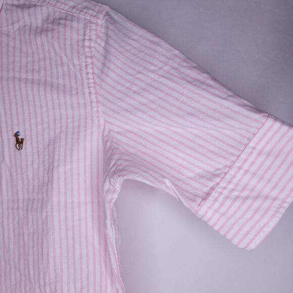 Ralph Lauren Shirt Womens XS Striped Pink, White Pony Slim Fit - Picture 4 of 12